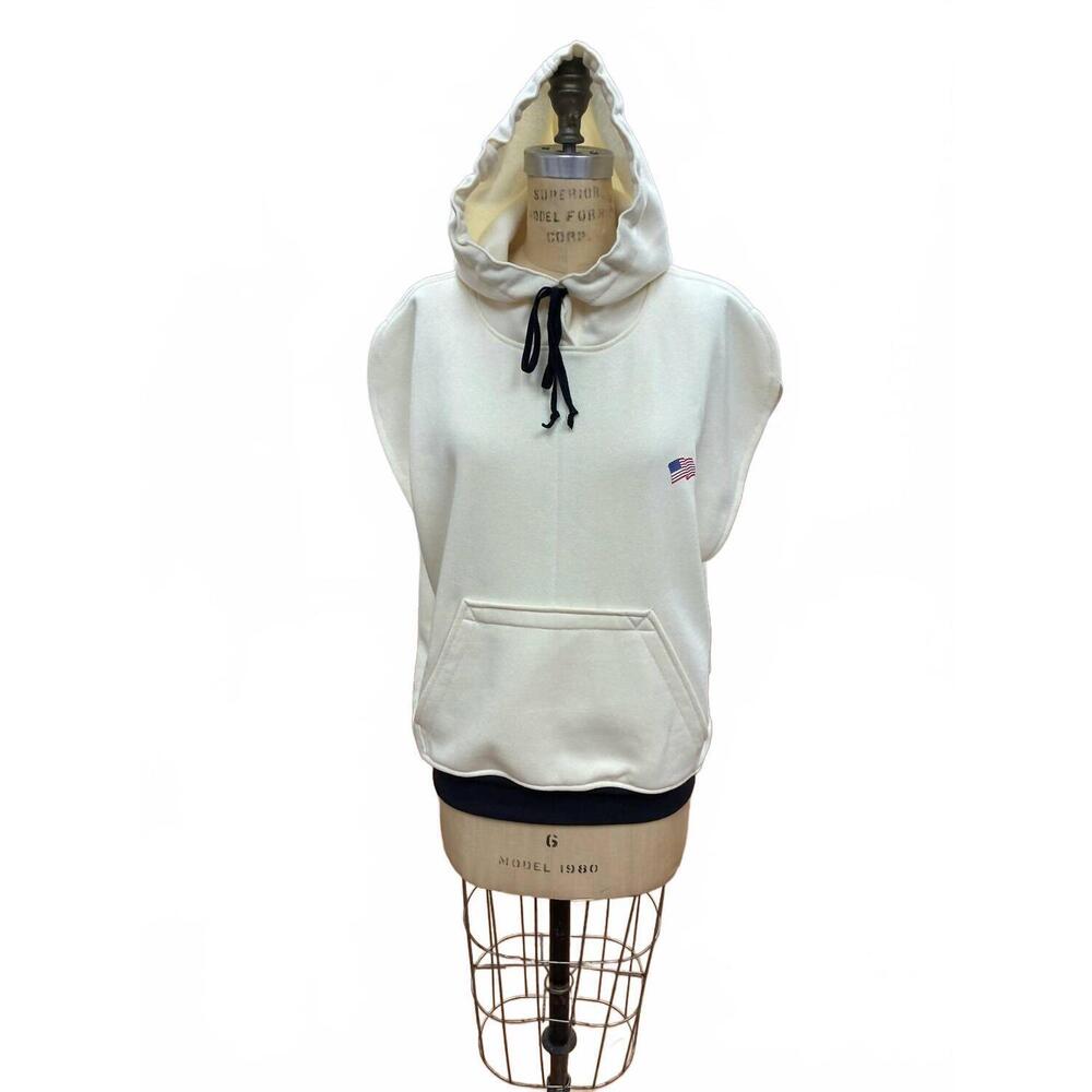 NEW QUIET LUXURY unisex - fleece hoodie in ivory and black